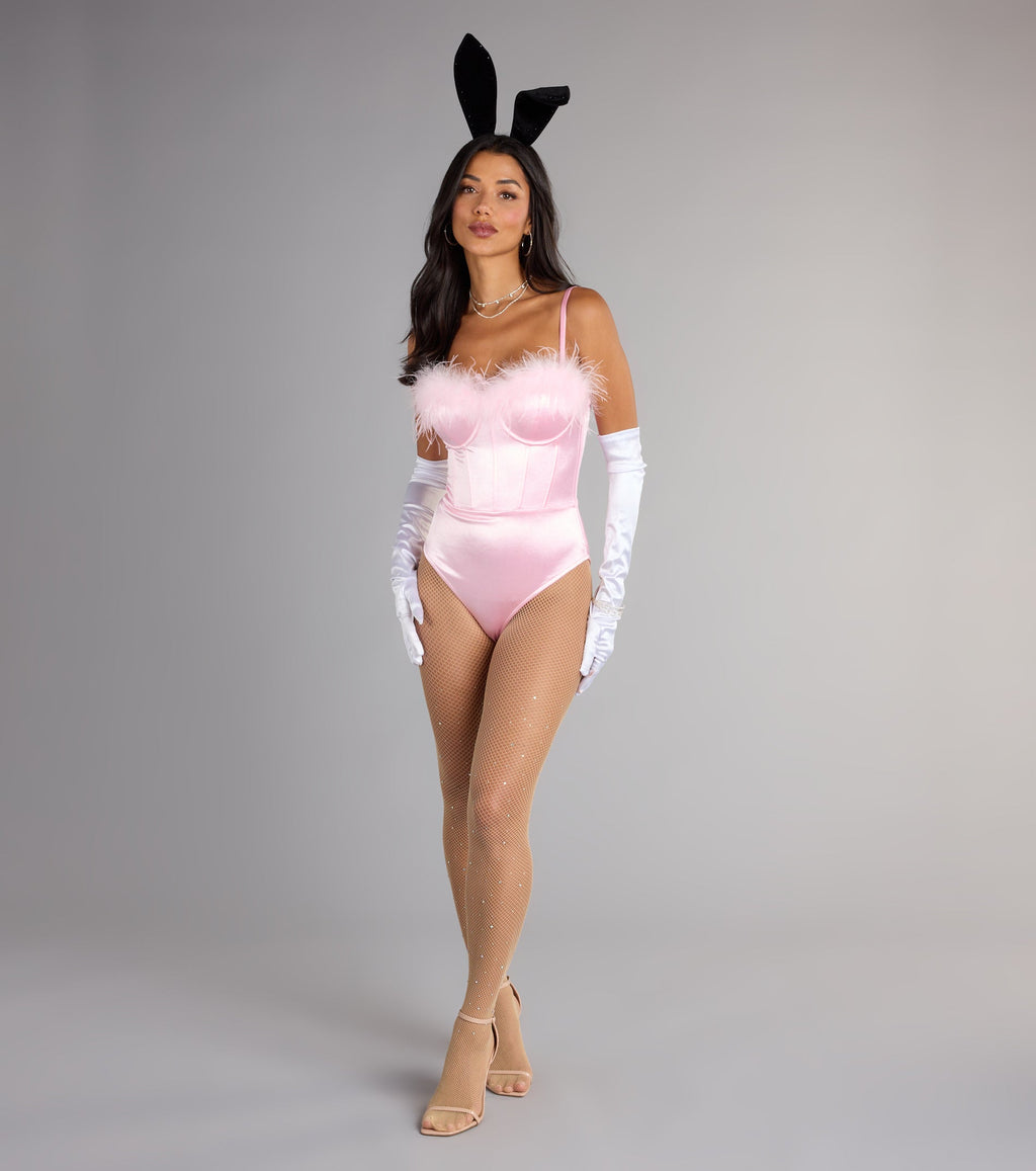 Iconic Bunny Satin Corset Bodysuit