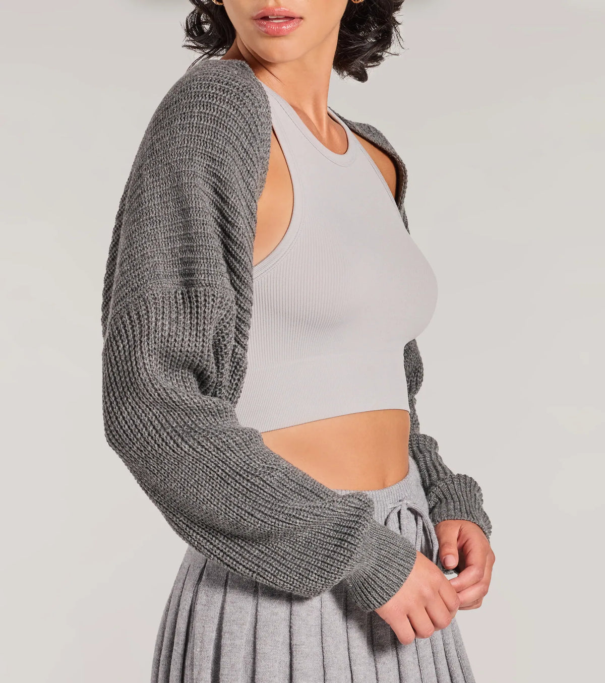 Sweet And Cozy Oversized Knit Sweater Bolero