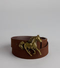 Frontier Flair Faux Suede Horse Buckle Belt