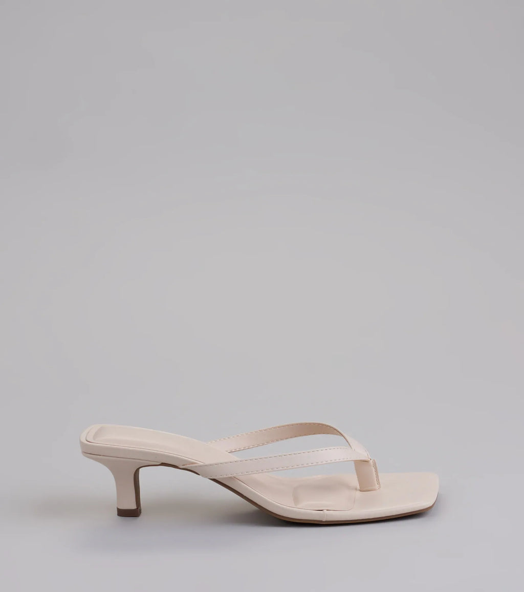 Feeling Chic Thong Square Toe Heels