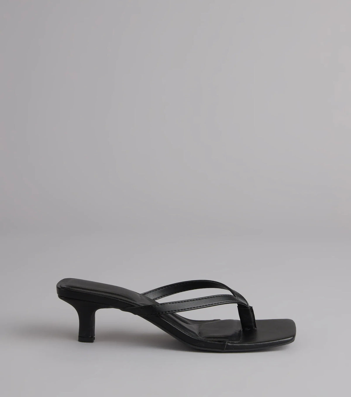 Feeling Chic Thong Square Toe Heels